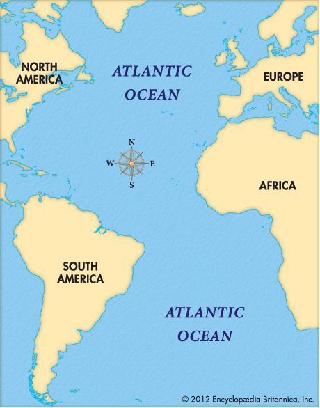 Atlantic Ocean Political Map World Map